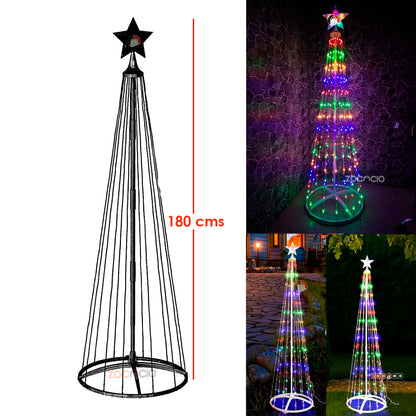 Arbol Conico Luces Navideno Armable210cm (FB)