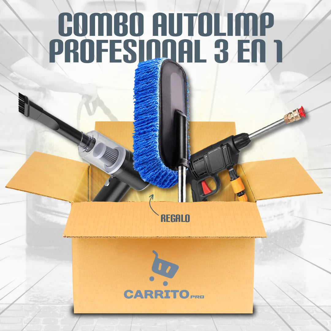 Combo AutoLimp Profesional 3 en 1 [Hidrolavadora + Aspiradora + Regalo🎁]