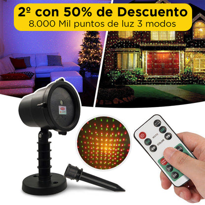 Luz Navideña Automática - Proyector De Luces [Incluye Control Remoto]